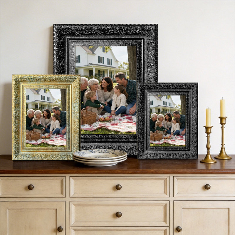 Cadre photo classique moderne 8 "x 10" noir 1PC pour tablette de bureau, Black, 1, L 8 po x H 10 po