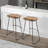 Tiva Handcrafted Backless Barstool, Mango Wood Saddle Seat-1869197541-1869197530