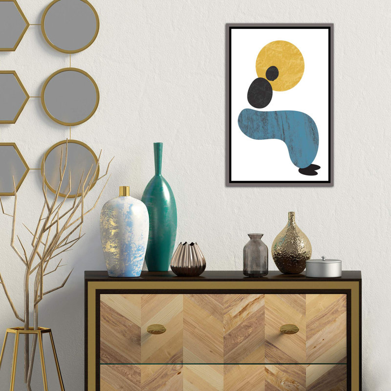 « abstract lady » par flatowl-impression sur image, H 60 po x l 40po x P 1,5 po, Toile encadrée de bois rustique foncé