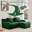 Canapé 2 places désossé en forme de L - Design épuré, ergonomique, éponge 32D - Vert