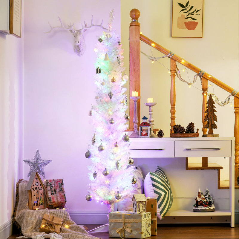 Grand sapin de Noël artificiel pré-éclairé avec 250 branches colorées
