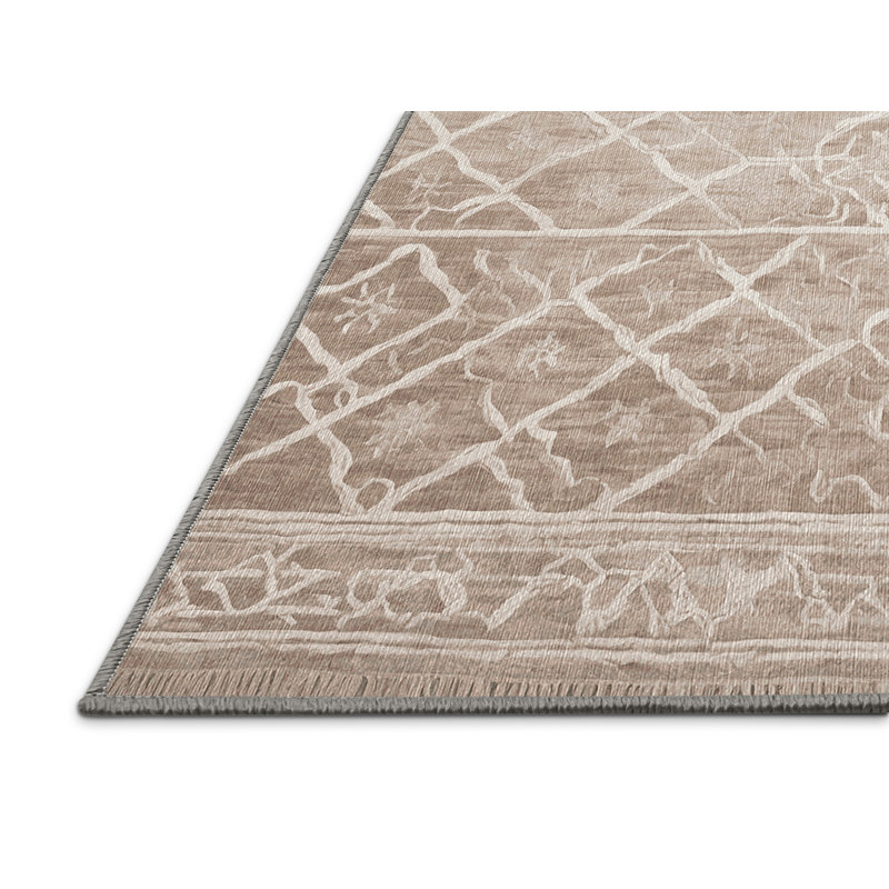 Machine Washable Gray Area Rug, Rectangle 2' x 3'
