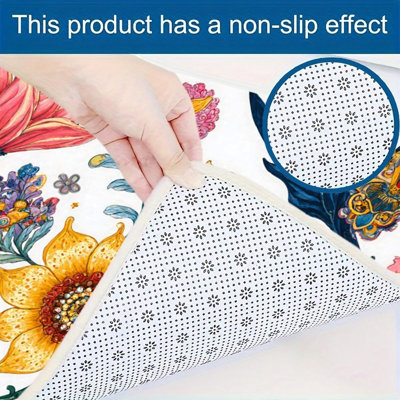 Vibrant Exotic Floral, 2 Pcs Non Slip Kitchen Mats