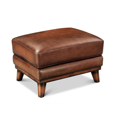Birch Lane Ardent Top Grain Leather Ottoman by Red Barrel Studio