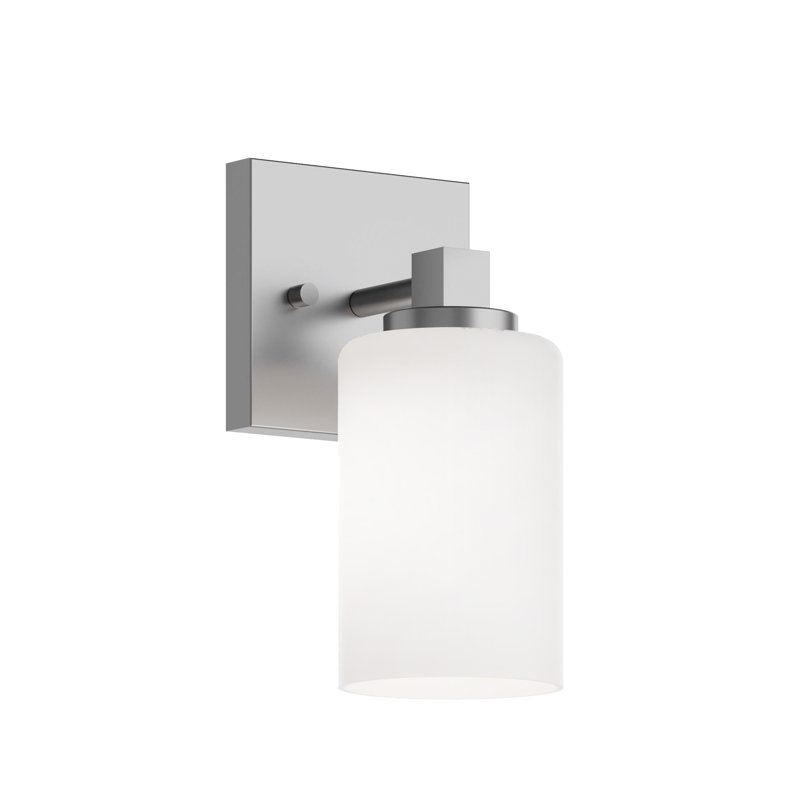 Applique murale 1 lumière Madrina - abat-jour en verre transparent, Nickel satiné