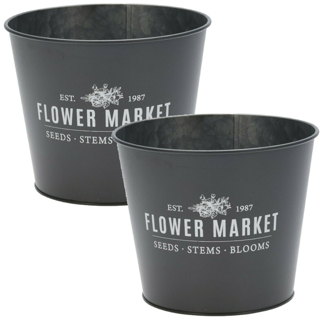 Yeung 2 Piece Metal Plant Pot Set