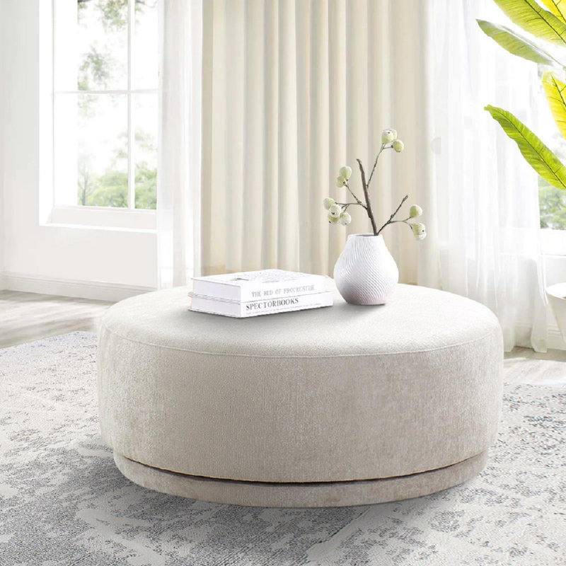 Repose-pieds rond standard de 41 po Cielo, Beige