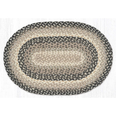  Gray, Sand & Ivory Oval Braided Rug – Handcrafted Rustic Accent