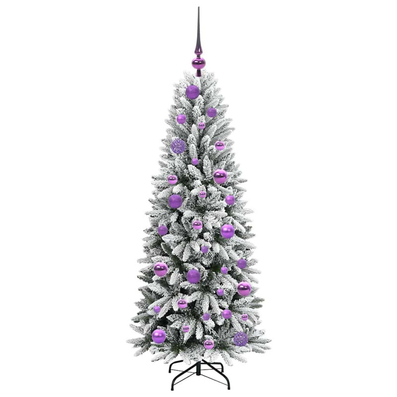 Artificial Christmas Tree with 150 LEDs White, Purple, 3.94' H