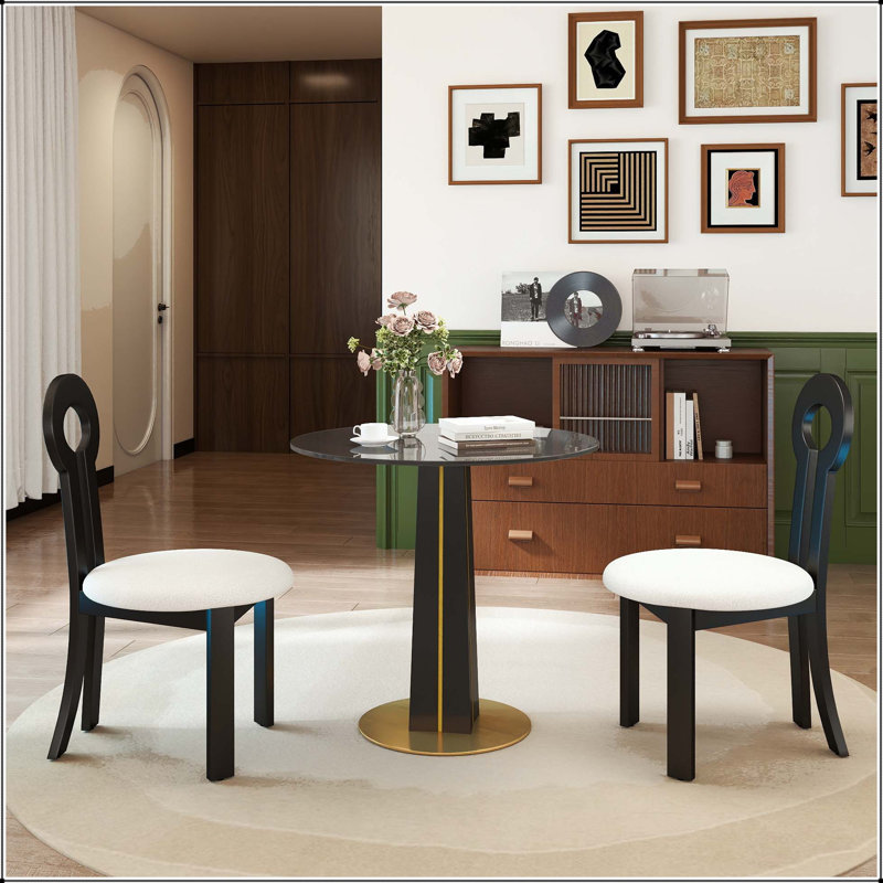 Table de ronde 85 cm Modern Modern, White/Grey, Stone