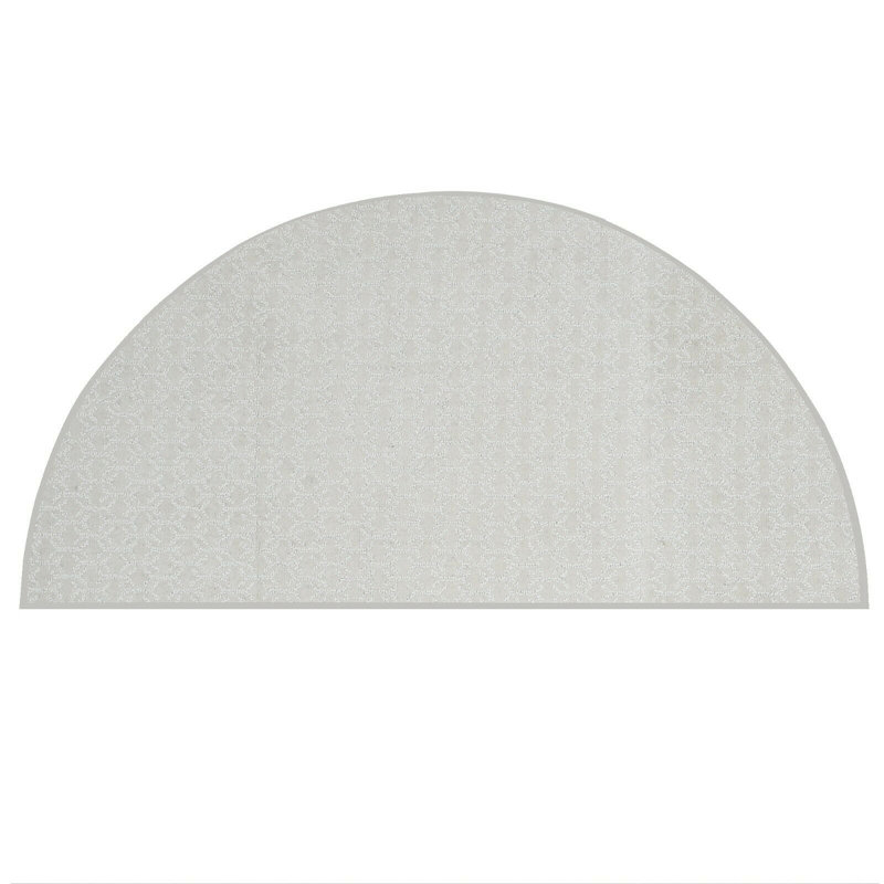 Tapis ivoire à motif géométrique, Demi-cercle 2 pi 9 po x 5 pi 6 po