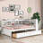 Bed With L-Shaped Bookcases,Drawers
