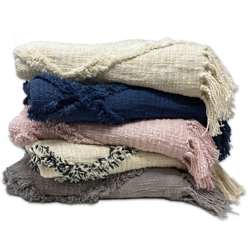 Hand Woven Throw Blanket, Ivory