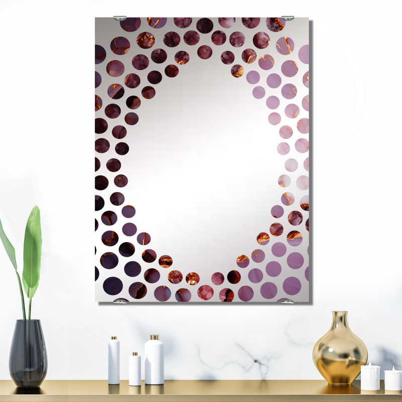 Popham - Décoration murale miroir en marbre abstrait, 32 po x 24 po, Sherwin 
