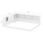 Lit d'angle grand lit avec tablettes, lit de jour en bois grand format avec DEL, structure de lit de jour en forme de L-125124720