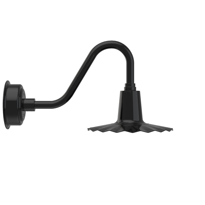 Luminaire de grange d’extérieur à del Iris, H 7,5 po x l 12 po x P 12 po, Noir