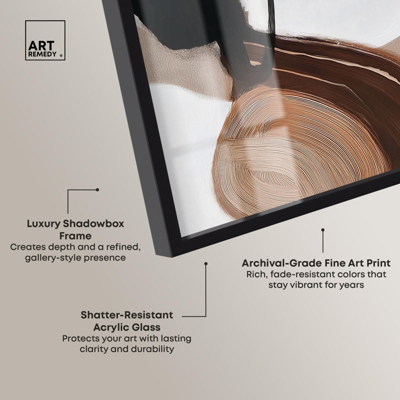 «Earth Curve IV Boho Decor Shadowbox» par Art Remedy, H 31 po x l 21 po, Noir