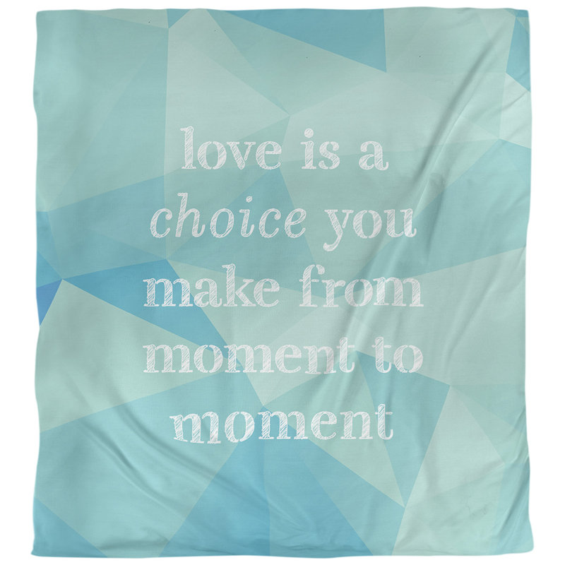 Housse de couette simple love is a choice quote, Housse de couette pour très grand lit, Zircon