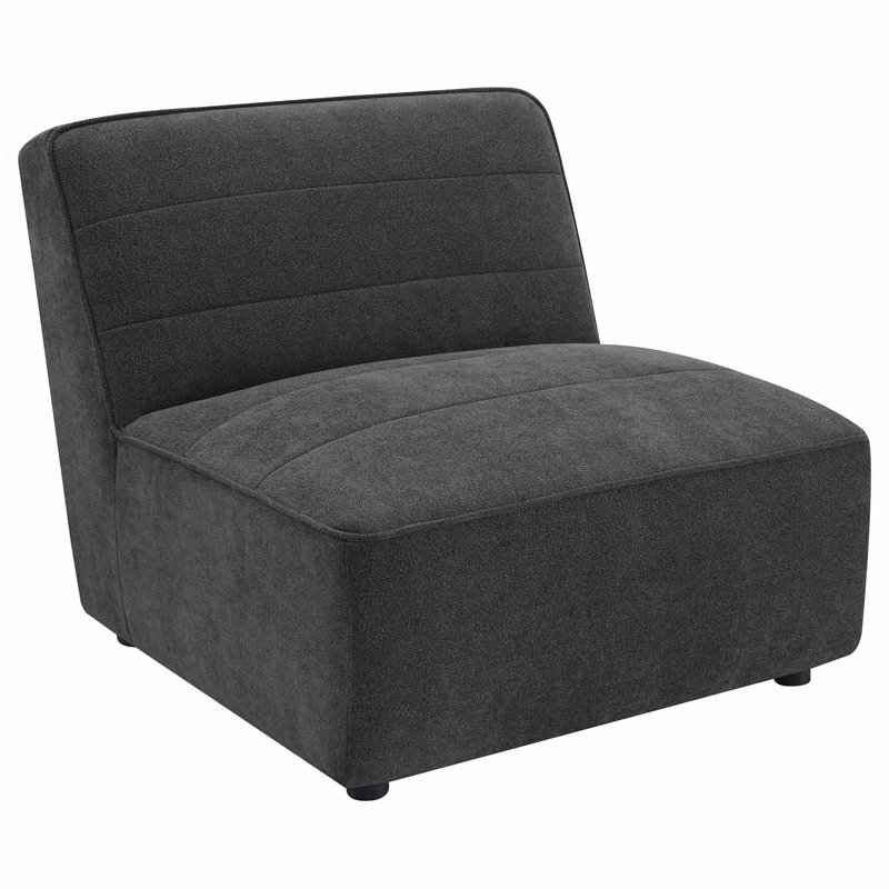 Fauteuil d'appoint rembourré en tissu anthracite foncé