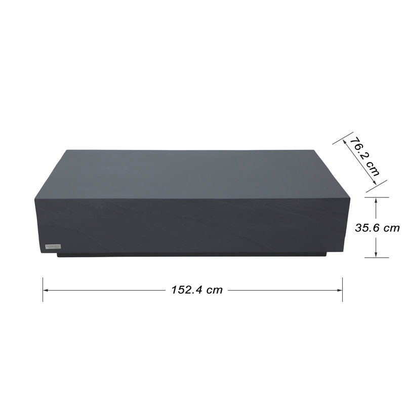 COLORADO Rectangular Concrete Coffee Table 152.4 x 76.2 x 35.6 cm, Black