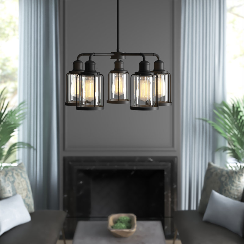 Lustre classique à 5 lumières de style bougie Leyden