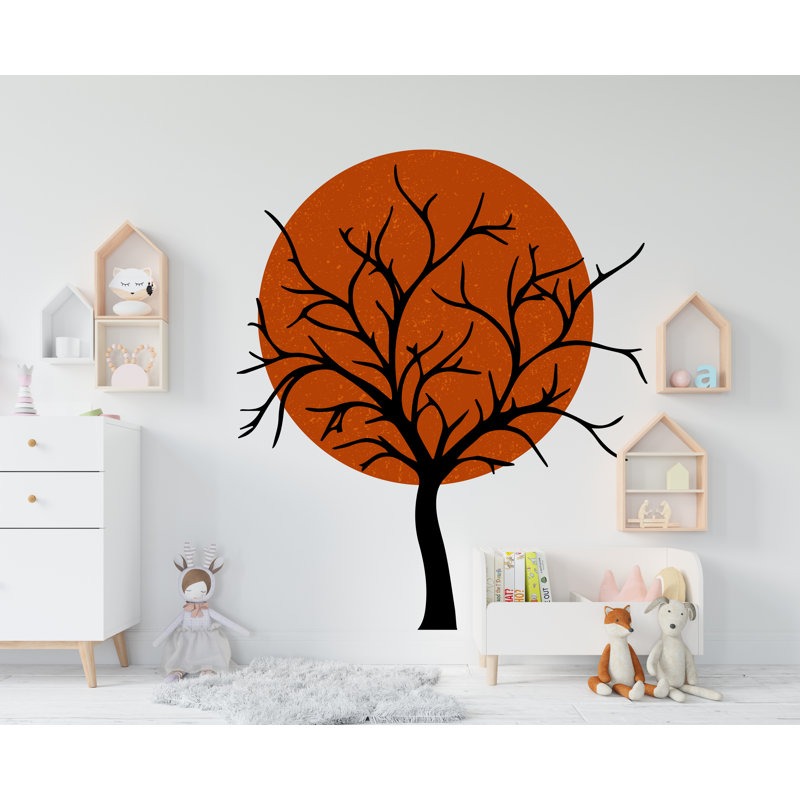 Adhésif décoratif arbre soleil, H 21 po x l 17 po