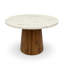 Table de salle à manger ronde de style Mid-Century de 38,5 po pour 4 personnes, table de salle à manger circulaire, meubles de cuisine et de salle à manger en bois peu encombrants