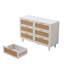 Commode de rangement 42,83 ", 6 tiroirs, blanc. Décoration de chambre à coucher et de salon, grand espace blanc. Idéal pour la chambre, pratique