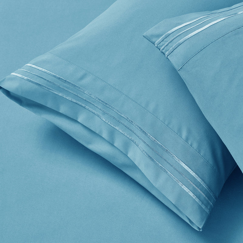 1800 Series Double-Brushed Microfiber Hypoallergenic Sheet Set, Beach, Twin XL Sheet Set with 1 Pillowcase