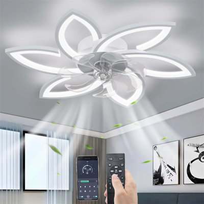 Ceiling Fan With Light With Remote Control, LED Dimmable Fan Ceiling Lamp