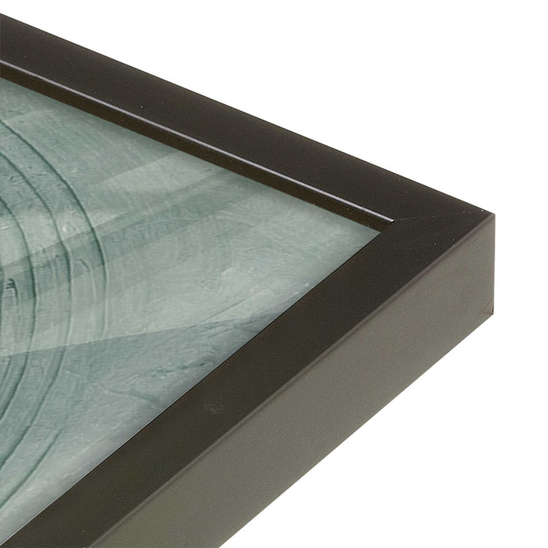 16 "x 16" texturé Echoes Emerald v1, H 21,5 po x l 21,5 po x P 1,25 po, Cadre noir satiné