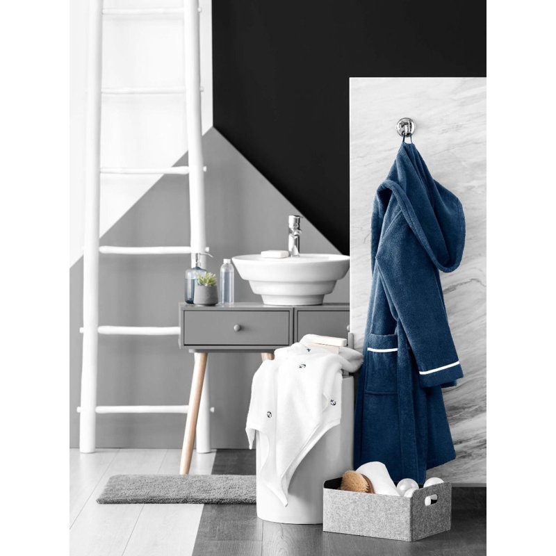 Cruise 100% Cotton Terry Cloth Ankle Bathrobe with Pockets and Hood for Kids, XS