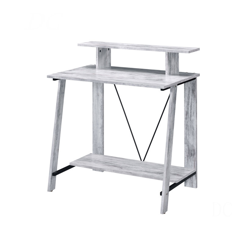 Bureau d'écriture antique blanc et noir avec tablette supérieure