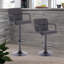 Avalisse Swivel Upholstered and Faux Leather Adjustable Height Bar Stool