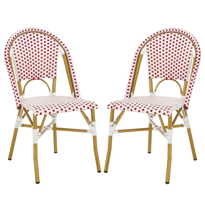 Outdoor Charisse Stacking Dining Chair, Red/White