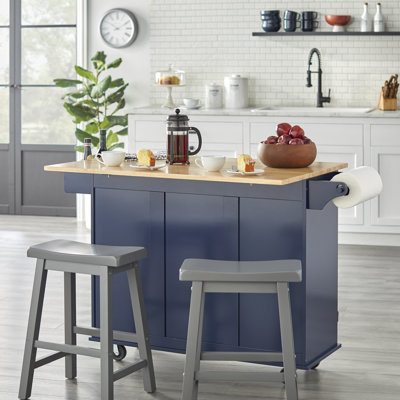 Hardiman 53.75" Kitchen Island with  Locking Wheels