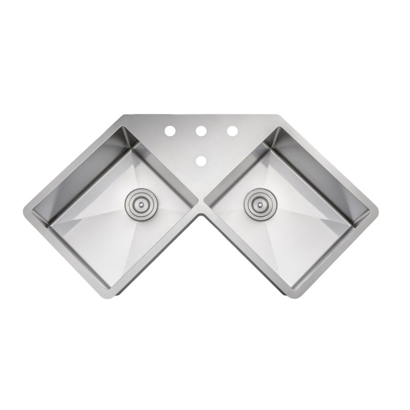 32.44'' L Double Bowl Stainless Steel Kitchen Sink