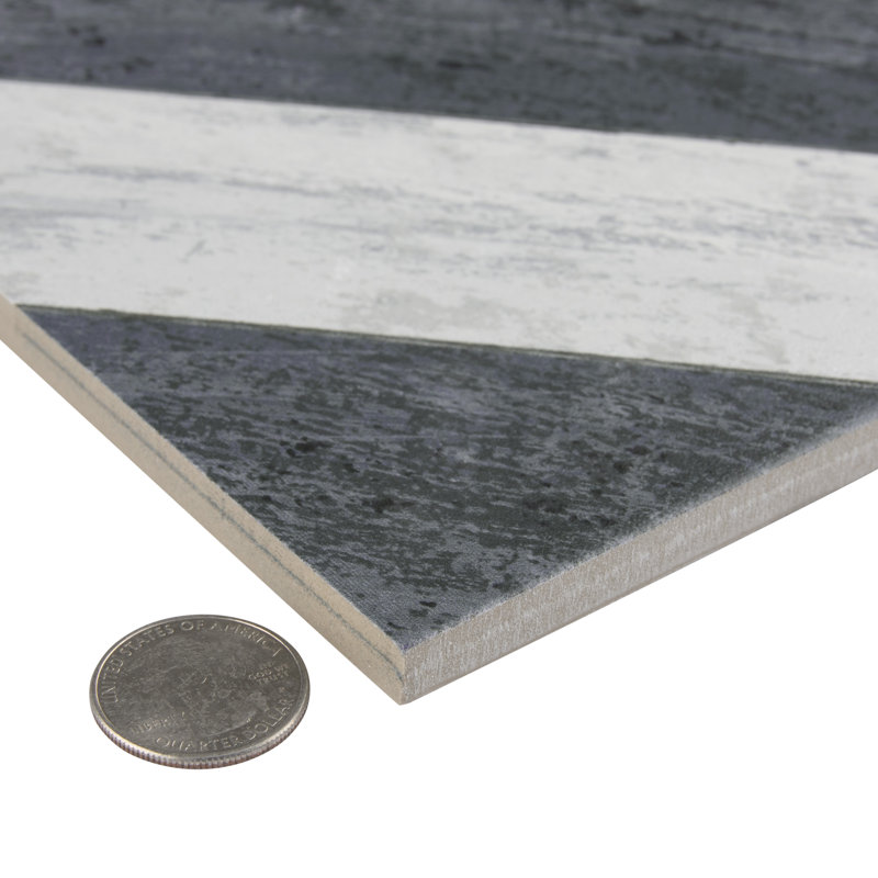 Cassis Sete 10" x 10" Porcelain Wall & Floor Tile, Black