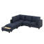 Ensemble de canapé modulaire moderne en chenille en U de 90 po, canapé modulaire avec repose-pieds mobile, table basse avec dispositifs de chargement cachés-1362810819