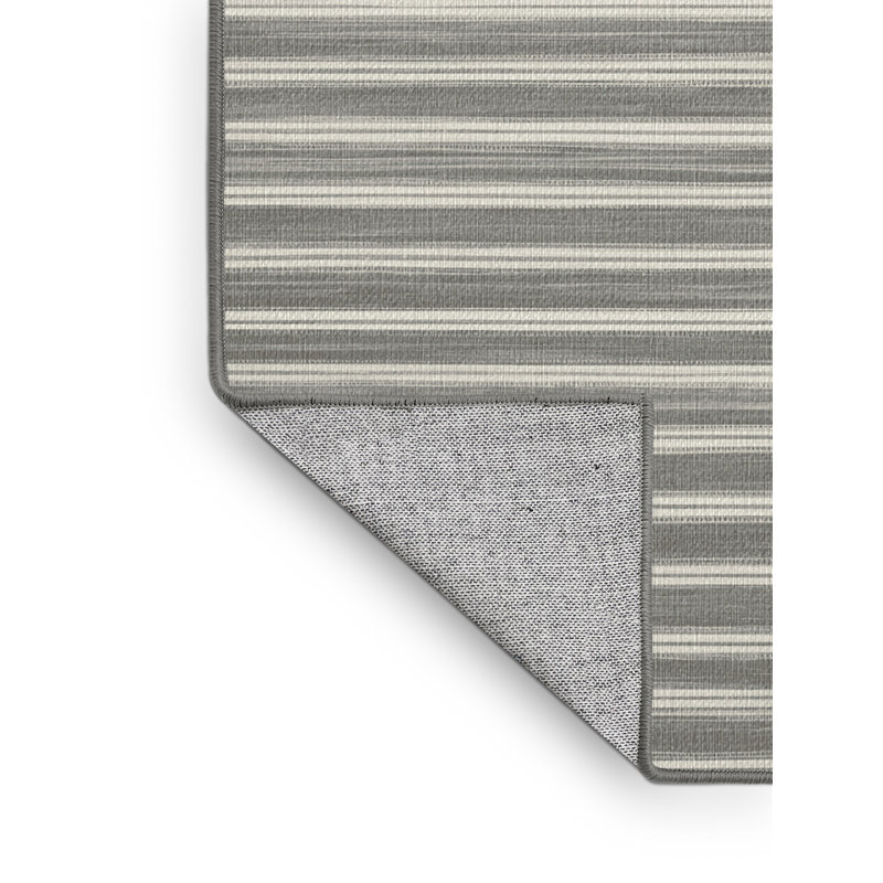 Washable Cloud Gray White Striped Area Rug, Rectangle 2' x 3'