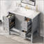 Meuble-lavabo de 36 pouces en bois massif et panneau de fibres à densité moyenne avec lavabo, une armoire, trois tiroirs pour un rangement spacieux et une conception élégante-417796374