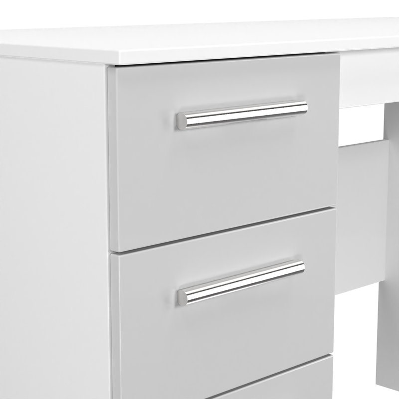Fully Assembled Heimhart Desk, Light Grey/White
