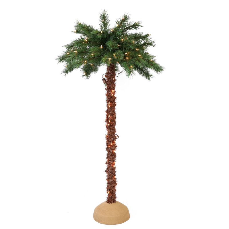 Faux Palm Tree in Freestanding, 60" H x 30" W x 30" D