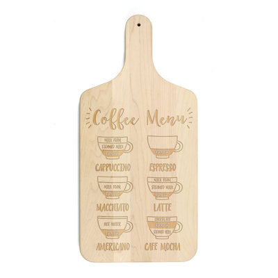 Coffee Menu Cutting Board
