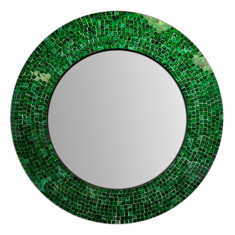 Gelantipy Glass Round Mirror, Green