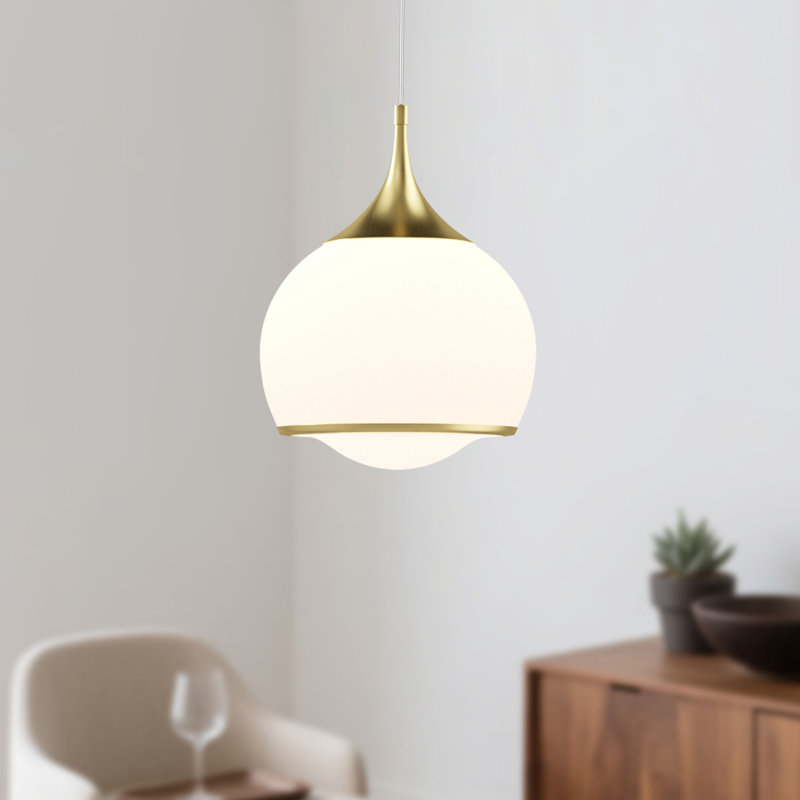 Luminaire suspendu 1 lumière DEL à intensité variable 1CCT pour couloir / îlot de cuisine, Laiton poli