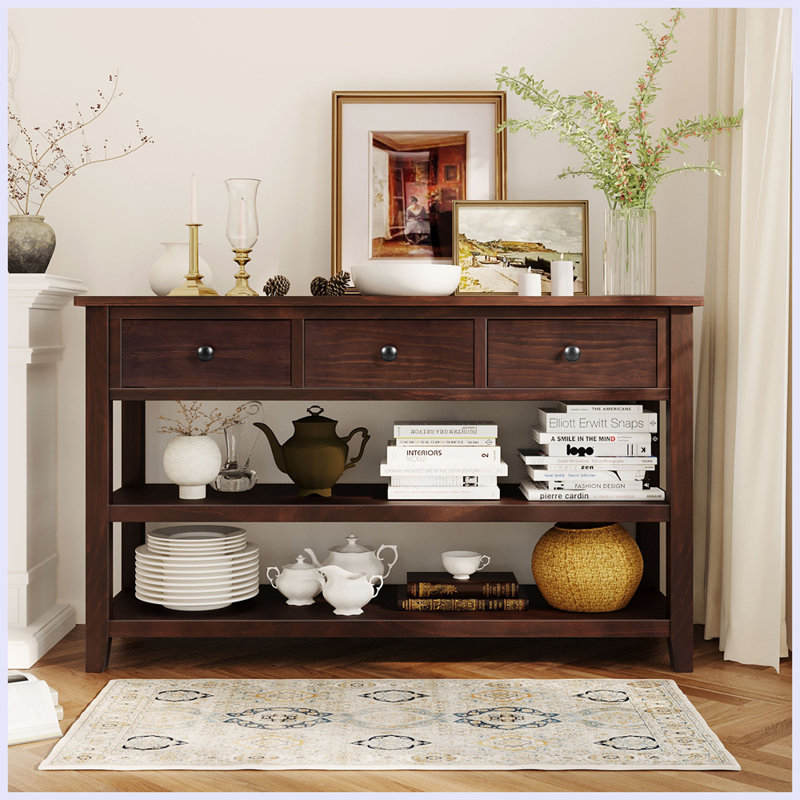 Console rétro avec deux tablettes ouvertes, Espresso