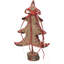 Arbre de Noël à motif écossais rouge et brun 15 po avec base en bois