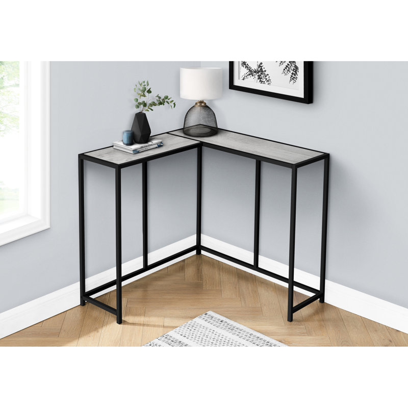 Console étroite pour hall d'entrée - Design contemporain avec structure moderne en métal noir et support robuste