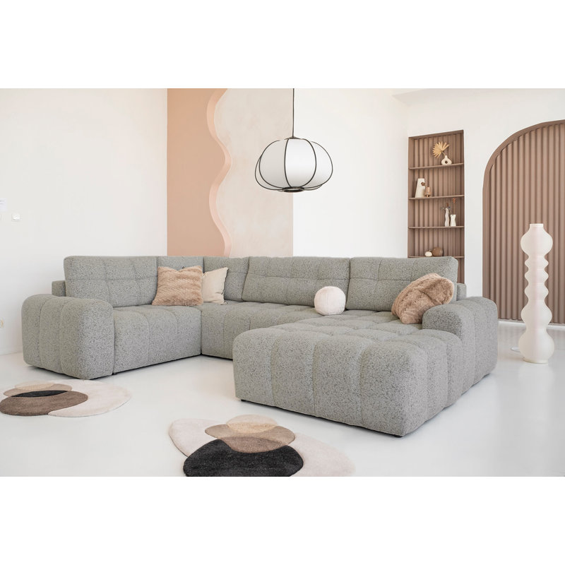 8 Seater Sofa Bed, in Grey, Right -sided
